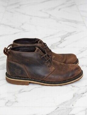 Timberland Men’s Grantly Chukka Boots Dark Brown Oiled Leather Size 10